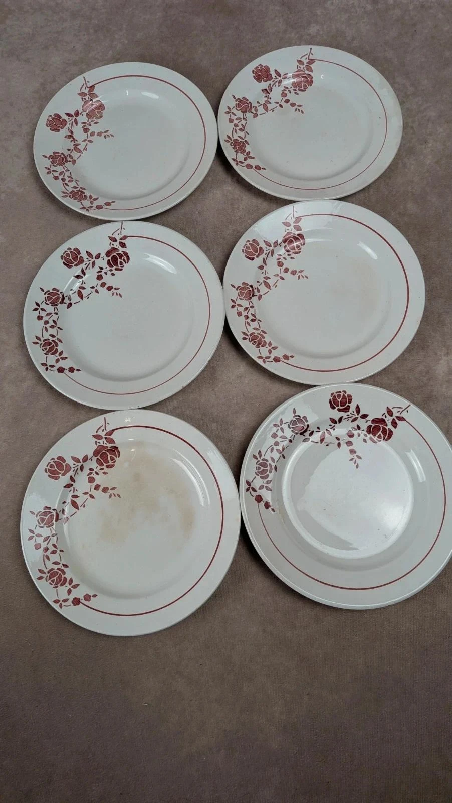Conjunto de 6 pequenas pratos de meio porcelana Saint-amand modelo Marcel – photo 2